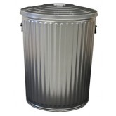 WITT Light Duty Galvanized Metal Waste Can with Lid - 32 Gallon